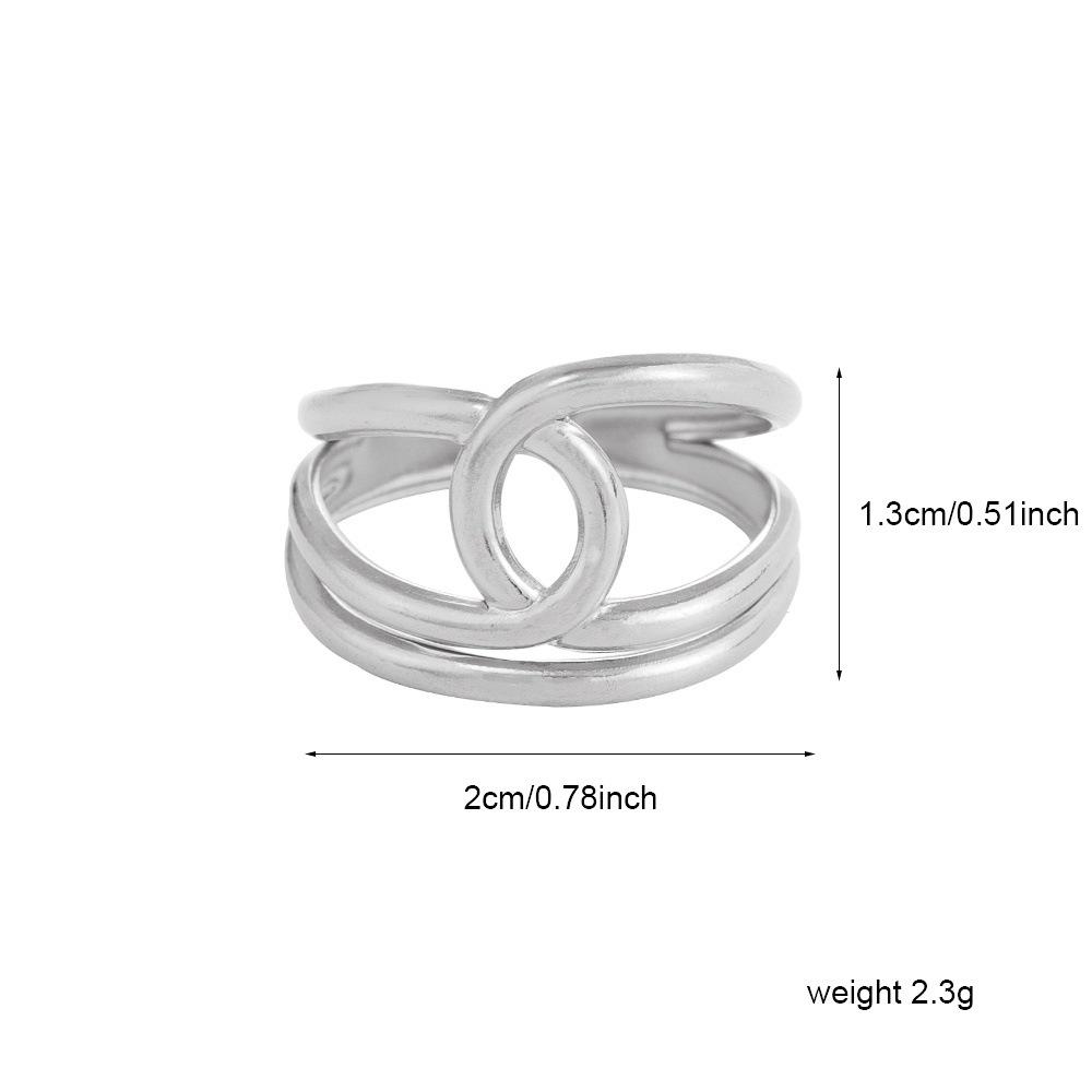 Золотое нержавеющее стальное неправильное открытое кольцо - Высококлассный стиль INS, Невыцветающие титановые стальные кольца