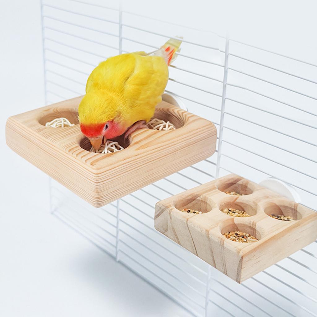 Natural Wood Parrots Foraging Toy with Jumping Platform Pet Bird Accessory Enhances Bird Intelligence and Activity