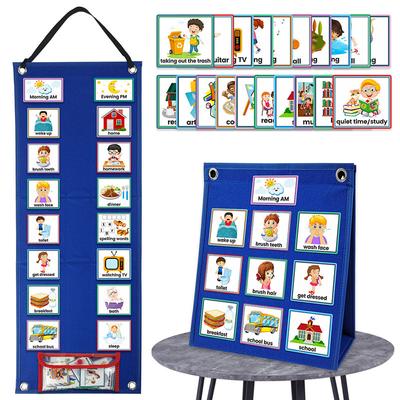 Kids Visual Schedule Montessori Toys Parish Learning Educational Time Activity Set Good Habits Training Games For 3-6 Years Old