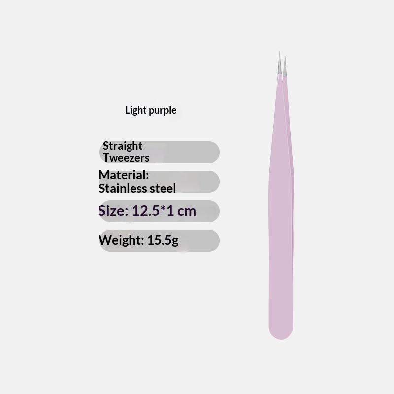 

1Pcs Stainless Steel Eyelash Extension Tweezers Curved Straight Head Lashes Tweezer Non-Magnetic Eyelashes Nail Makeup Tools straight
