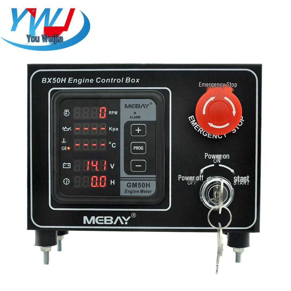 BX50H Diesel Engine Multifunction Monitor: Oil Temp/Pressure, Water Temp, Tachometer GM50H Control Box.