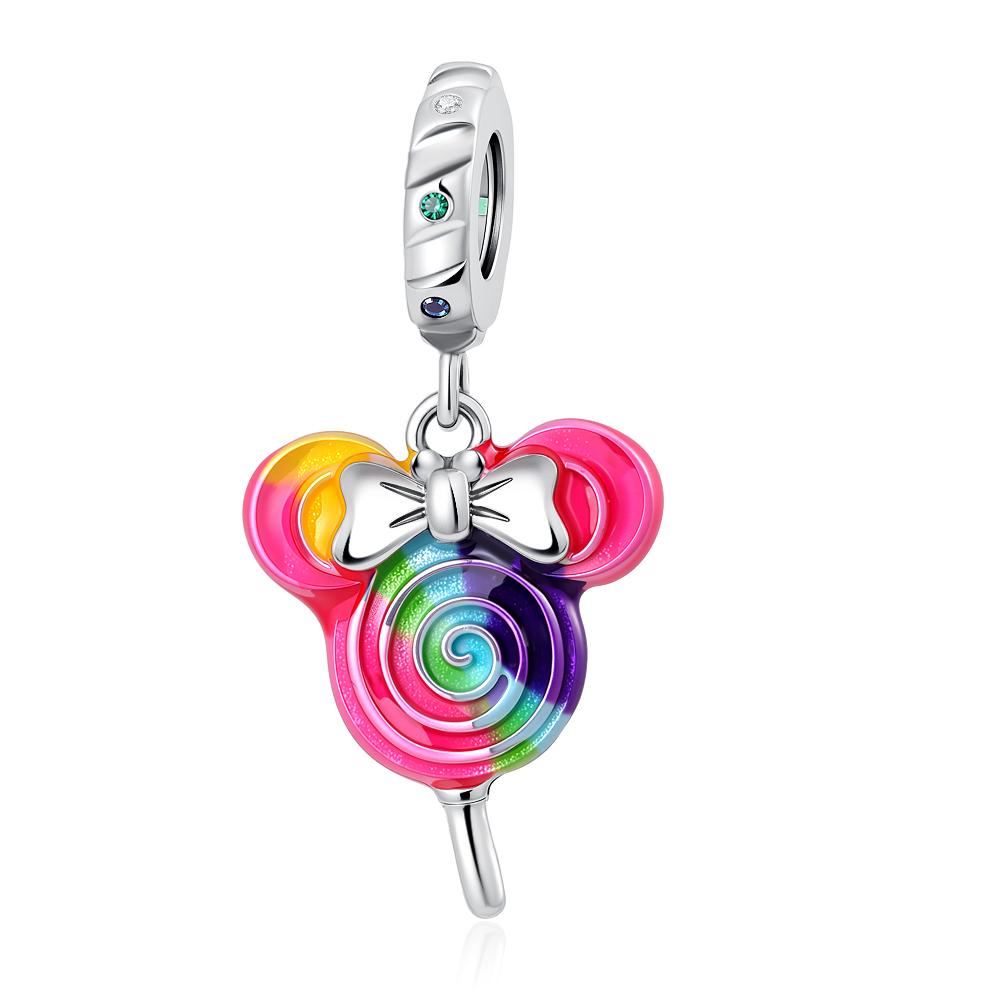 MINISO Disney Stitch Angel Charms Silber 925 Original Armband Schmuck Anhänger Passend für Damen Mädchen