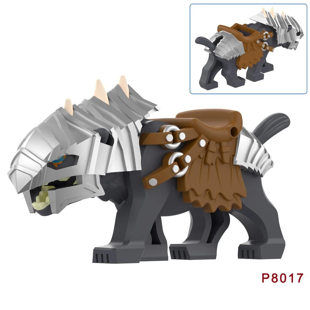 MOC Anime Assemble Compatible Movable Bricks Raider Soldiers Armored Wolf Rider Mount Knights Building Blocks Toys Model Gifts
