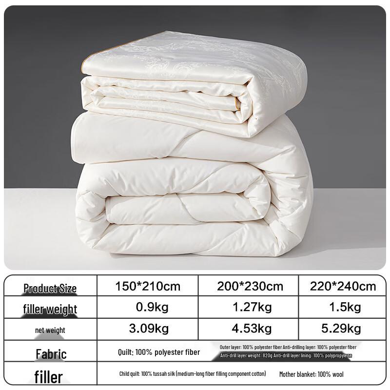 BoYang 100% Tussah Silk & Wool 2-in-1 All-Season Duvet