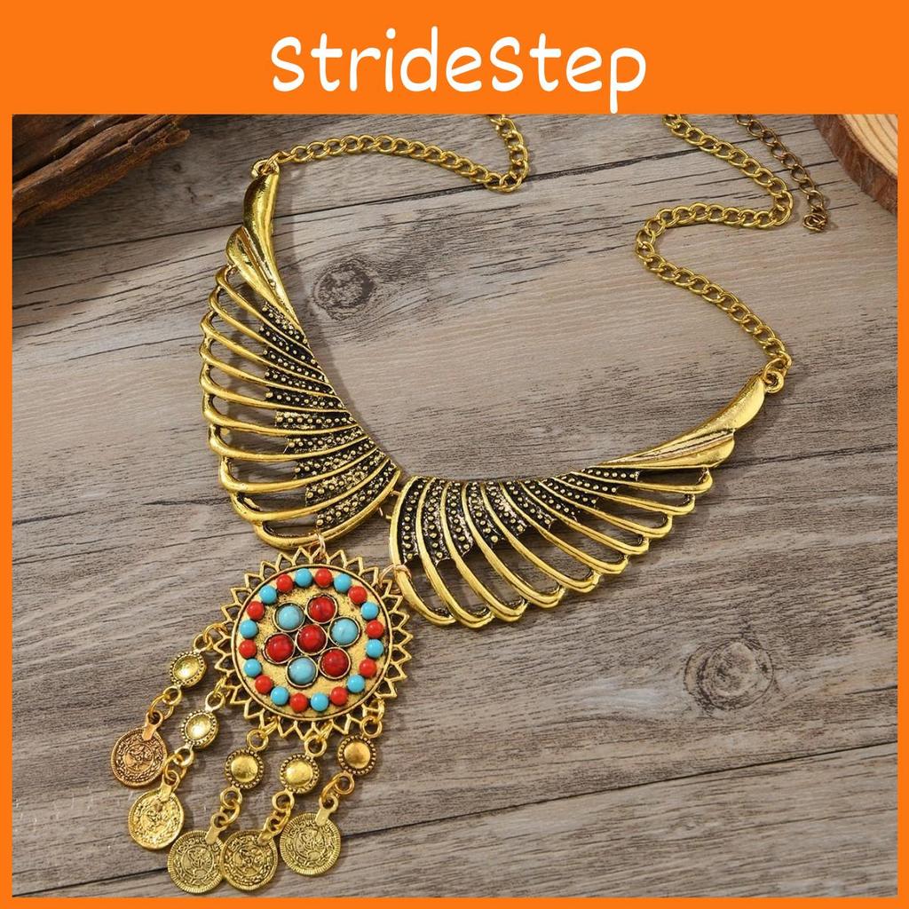 Inspired Vintage Ethnic Coin And Tassel Necklace With Wing Design Daily For