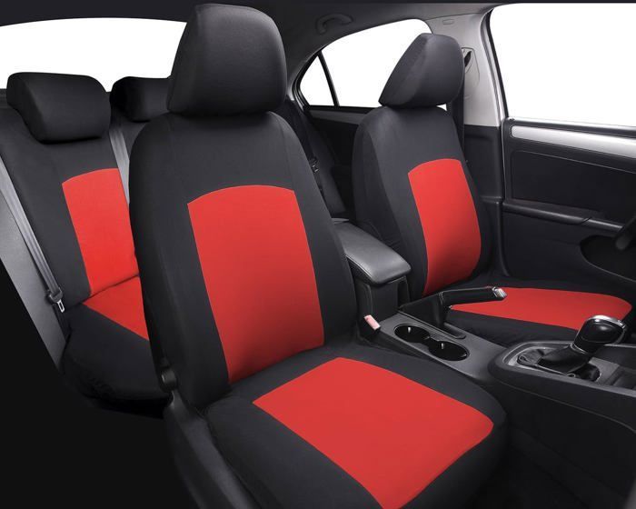 Housses de siège - rebeca shop - universelles - polyester - rouge - 6 pièces