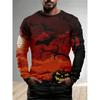 2026 New Autumn/Winter Christmas Muscle Printed T-shirt for Men's Casual Street 3D Printed Top Christmas Long Sleeve O-neck