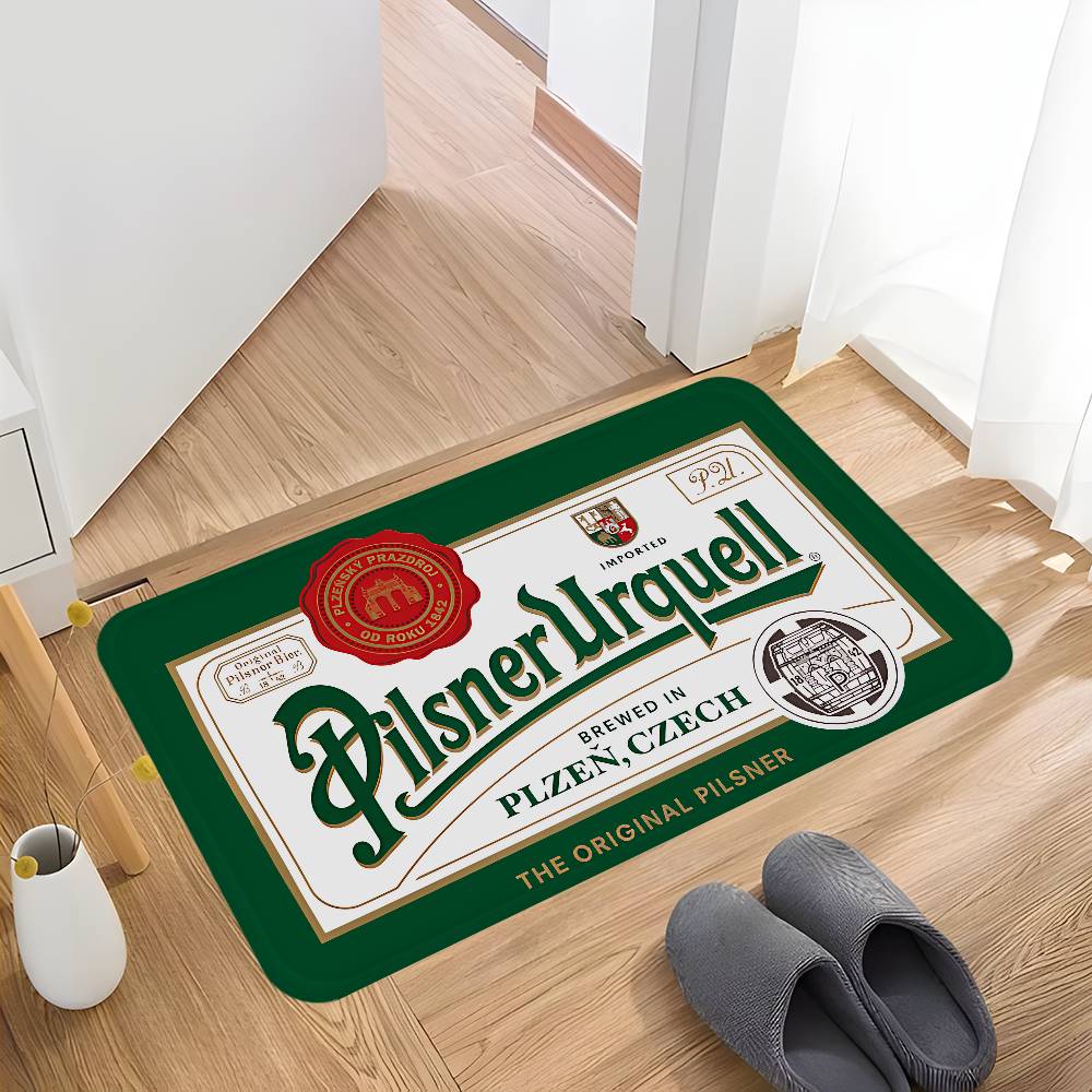 

Beer P-Pilsner Urquells Entrance Door Mat Nordic Style Home Doormat Bathroom-Toilet Mats Bedroom Hotel Decor Mat 50x80cm