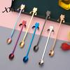 Coffee Cup Stirrer 304 Stainless Steel Spoon, Hanging Cat Spoon for Mugs Tall Cups, Long Short Handle Tea Stirring Ideal Desserts & Ice Cream