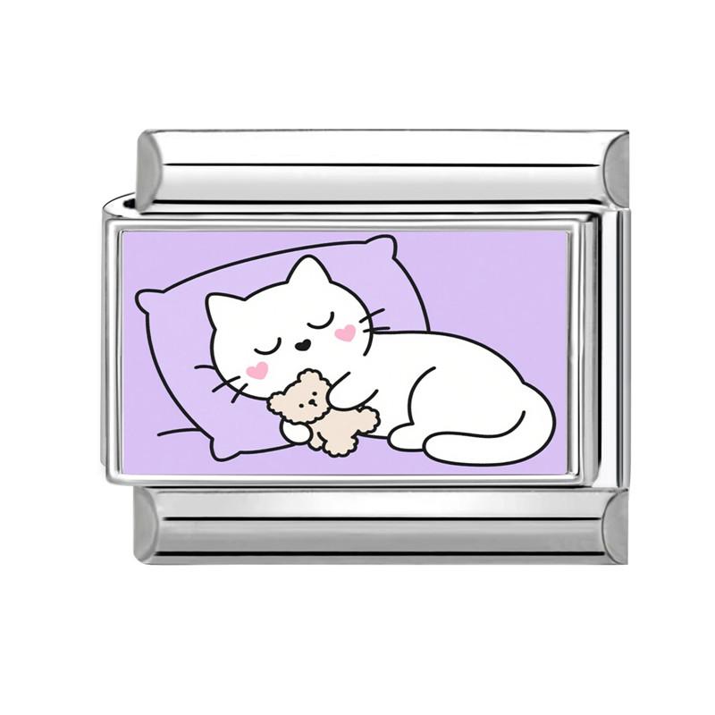 Lovely Cartoon Dogs Cats Rabbit Rose Flower Italian Charm Links Fit 9mm Stainless Steel Bracelet Women Men DIY Making Jewelry
