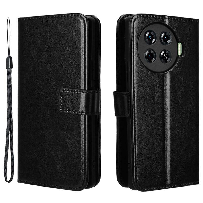 For TECNO Spark 20 Pro+/KJ7 Case Crazy Horse Texture Stand Leather Phone Cover