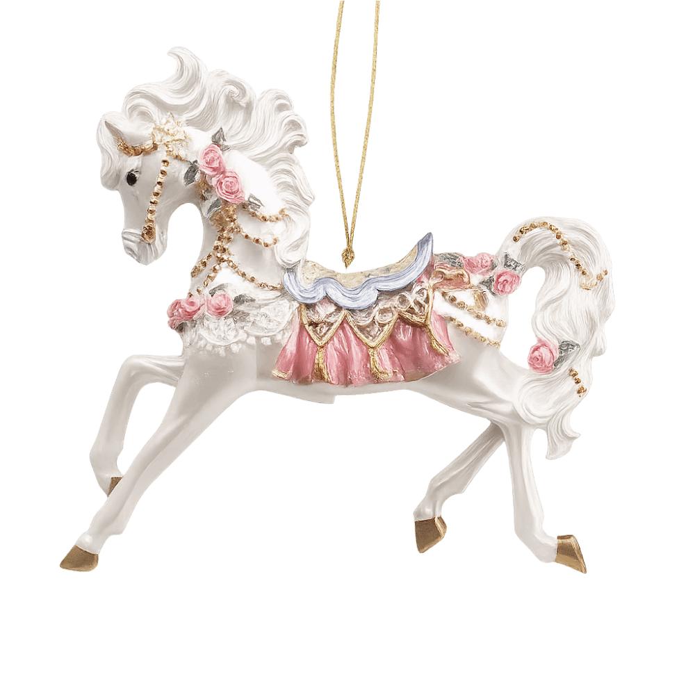 

White Horse Christmas Hanging Pendant 2D Flat Acrylic Car Horse Pendant Bag Pendant Charms Christmas Tree Ornament New Year Gift
