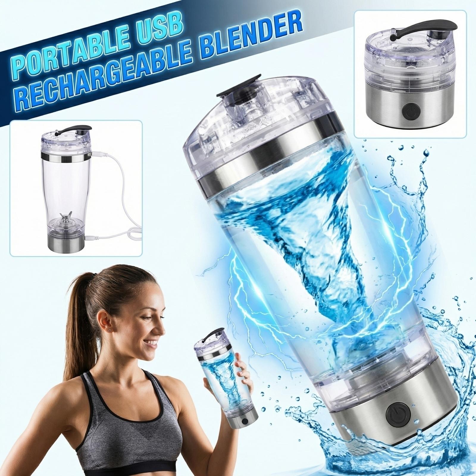 

English: USB Rechargeable Mixer Cup Portable Protein Powder Shaker Bottle one size белый