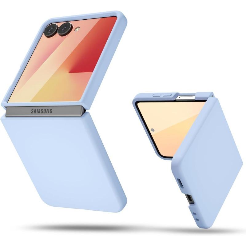 Applicable To The New Samsung ZFlip7Fe Folding Mobile Phone Case Zflip6 Liquid Silicone Protective Case Anti Fall Solid Color Soft