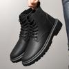 Britische Retro Martin Stiefel Herren Herbst und Winter Plateau Herrenschuhe High-Top Lederschuhe rutschfeste lässige Lederstiefel