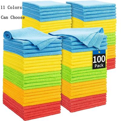 20 pezzi salviette da cucina salviette per la pulizia dell'auto salviette di design in tinta unita salviette assorbenti in microfibra addensate set di panni per la pulizia della casa