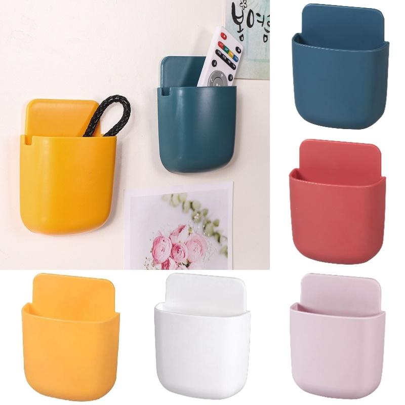 Wall-mounted Smart Tv Remote Control Holder Pp Material Stick-on Multi-functional Storage Box