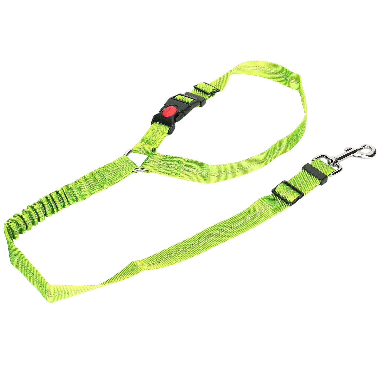 

Pet Adjustable Headrest Seat Belt Dog Nylon Reflective Safety Seatbelt Strap for Car флуоресцентный зеленый