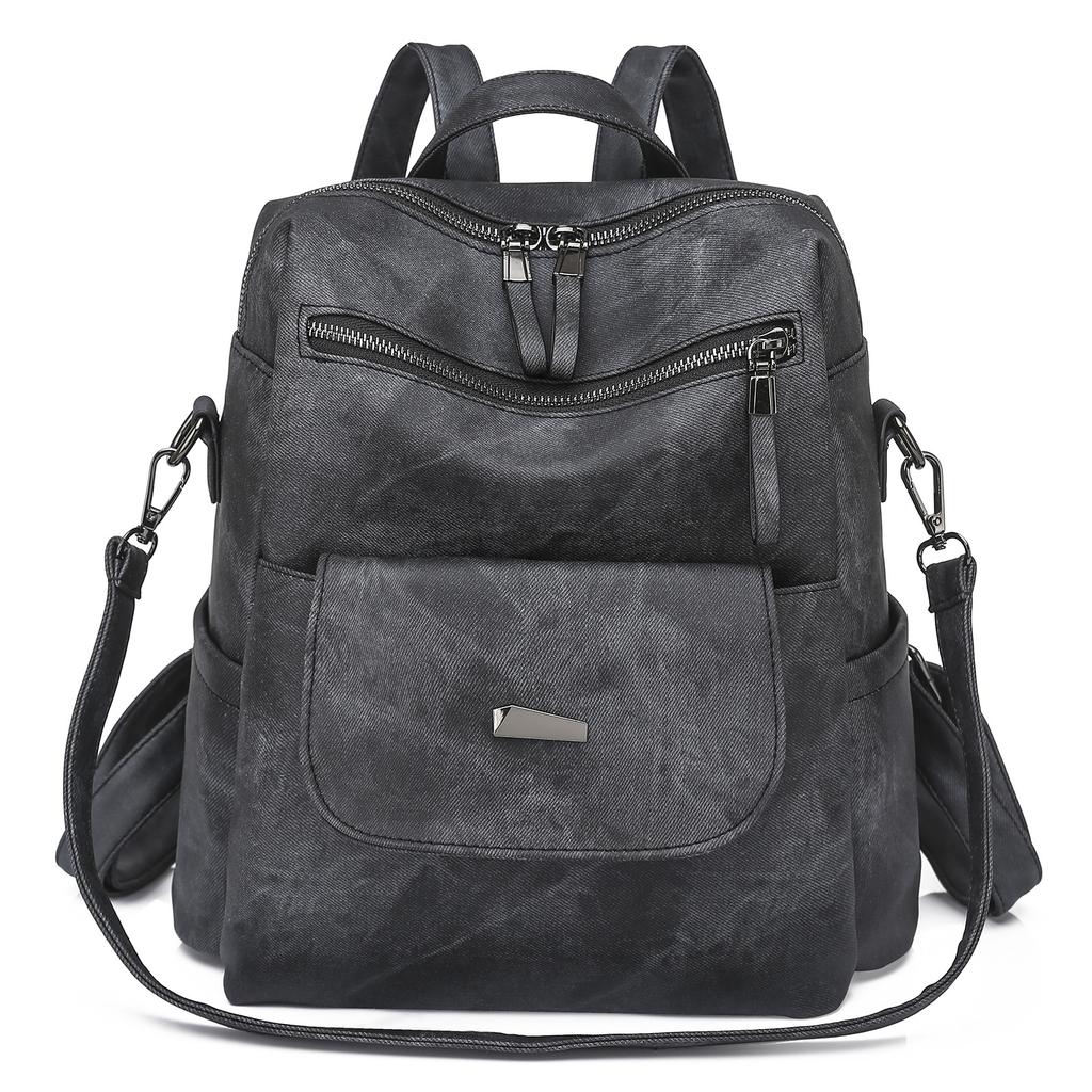 Bags and Shoulders Popular PU Girls Backpack Retro Style Genderless Women Backpack Small Backpack