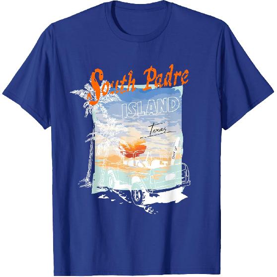 South Padre Island Texas Summer Vibe Sunset Palm Tree T-Shirt