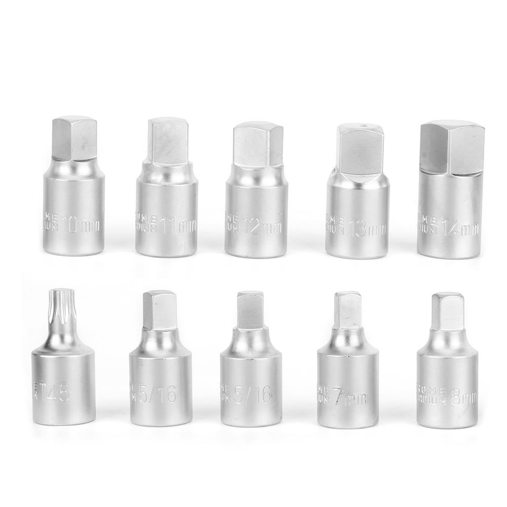 23Pcs Set 3 8in Oil Drain Sump Screw Sleeve Wrench Removal Kit Car Repairing Tool