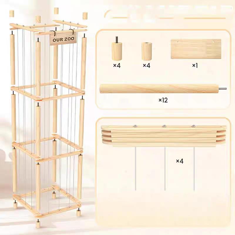 Wooden Plush Toy Storage Rack for Children's Room - Solid Wood Shelf for Dolls and Figures