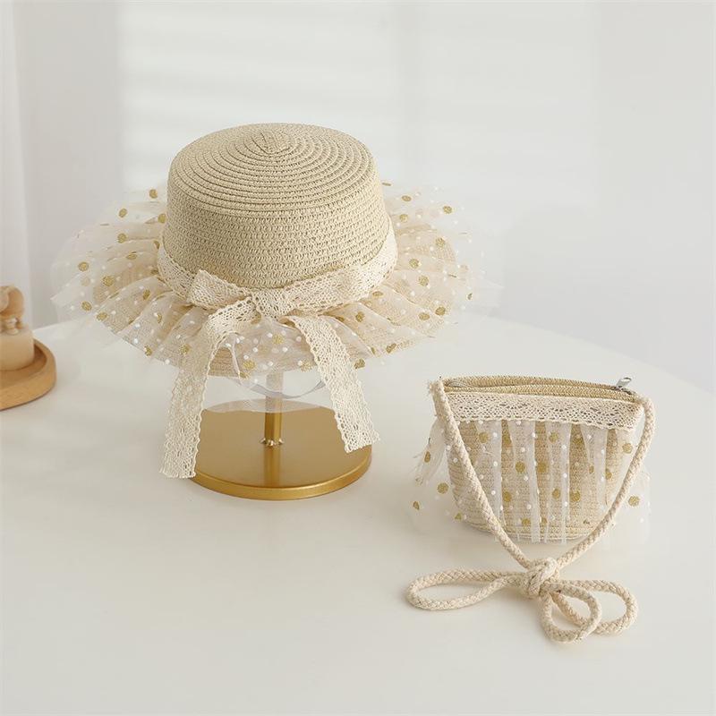 

Набор соломенной шляпы от солнца и сумки на шнуровке для девочек Adult Bag Only