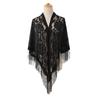 Elegant Lace Fringed Shawl Breathable Hollowout Designs Shoulder Wrap Perfect for Spring and Outdoor Activity Fashion