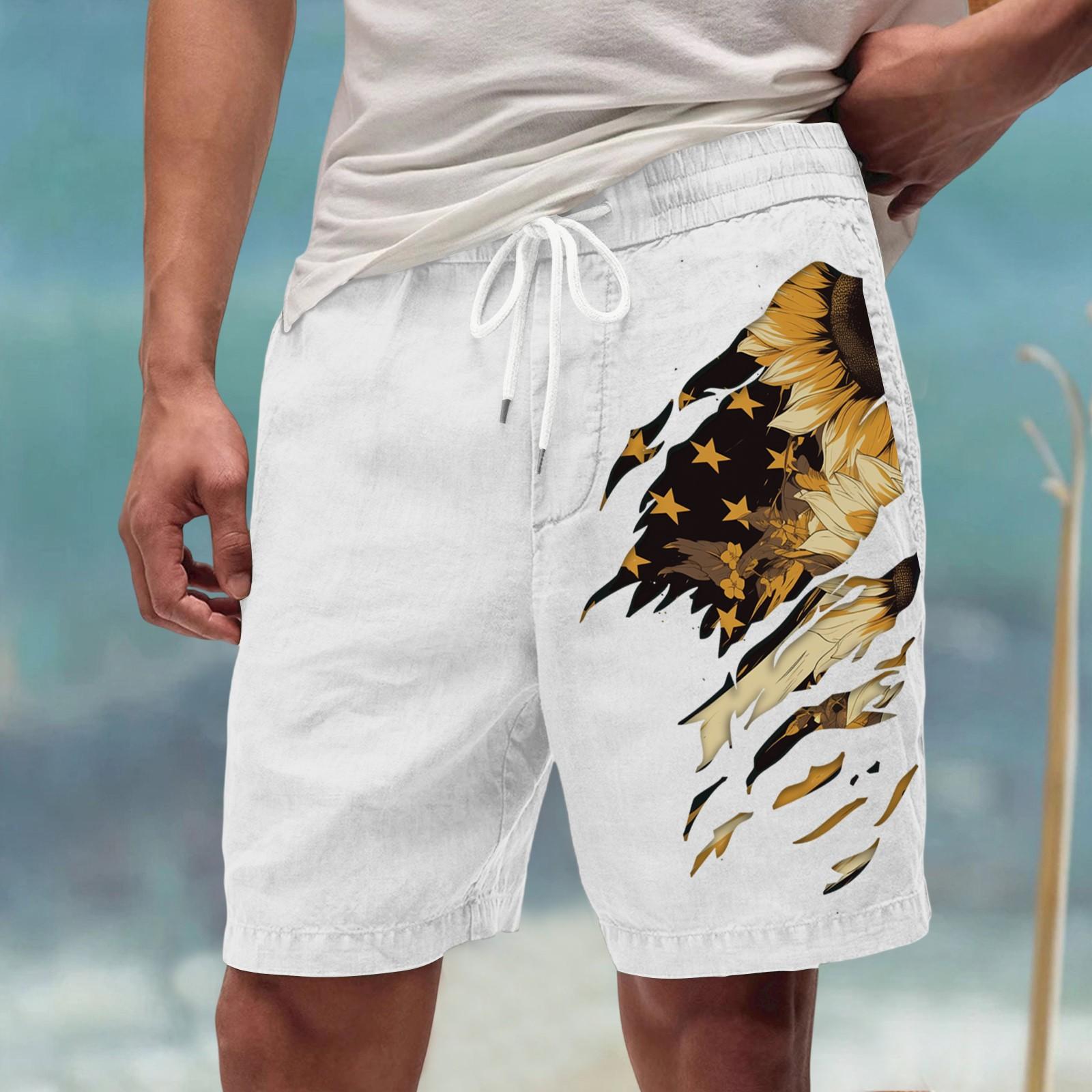 

Мужские летние большие повседневные свободные спортивные брюки пляжные шорты XL белый