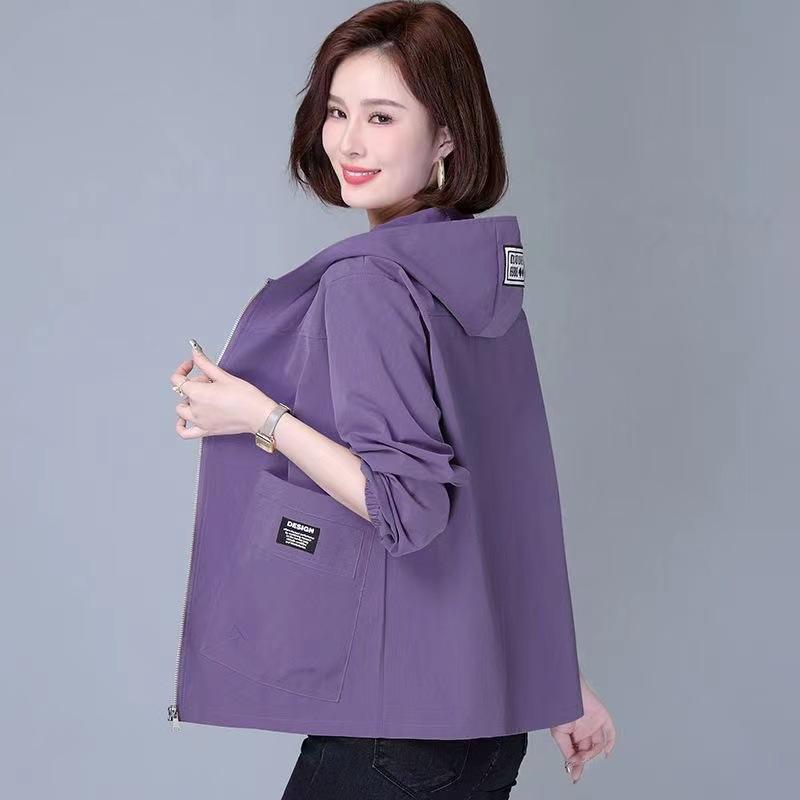Casual Large Size Loose Hooded Short Jacket Female Spring and Autumn New Korean Jacket