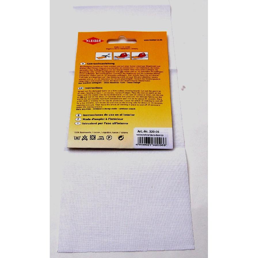40 x 12 cm Extra Soft Cotton Iron-On Repair Patch, White