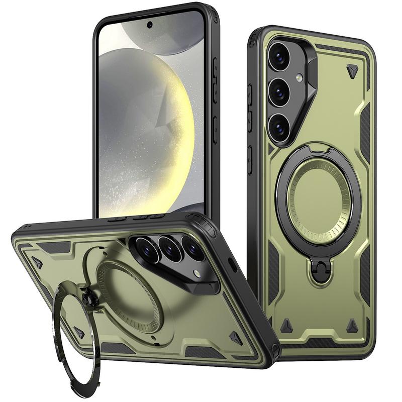 For Samsung S24 Plus Ultra S23 Fe A55 A35 A14 5g 360 Rotating Stand for Magsafe Magnetic Support Car Function Tpu Hard Slim Cover