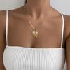 Handmade Ocean Style Necklace Sea Star Pearl Starfish Neck Chain  Female Lady Girl