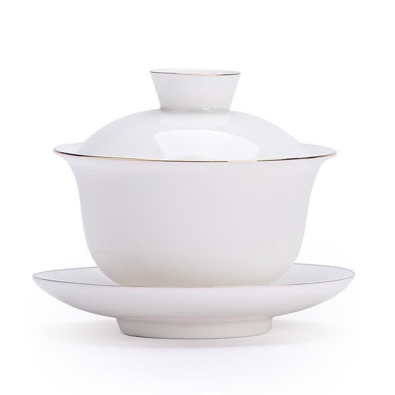 UOSO Dehua White Porcelain Gaiwan Kung Fu Tea Set