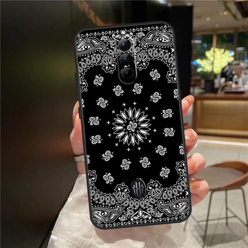 Black Bandana Paisley Case For ZTE Nubia Red Magic 10S 9S 8S 10 9 8 11 Pro Plus 6 7 6S 7S For RedMagic 10 Air Cover