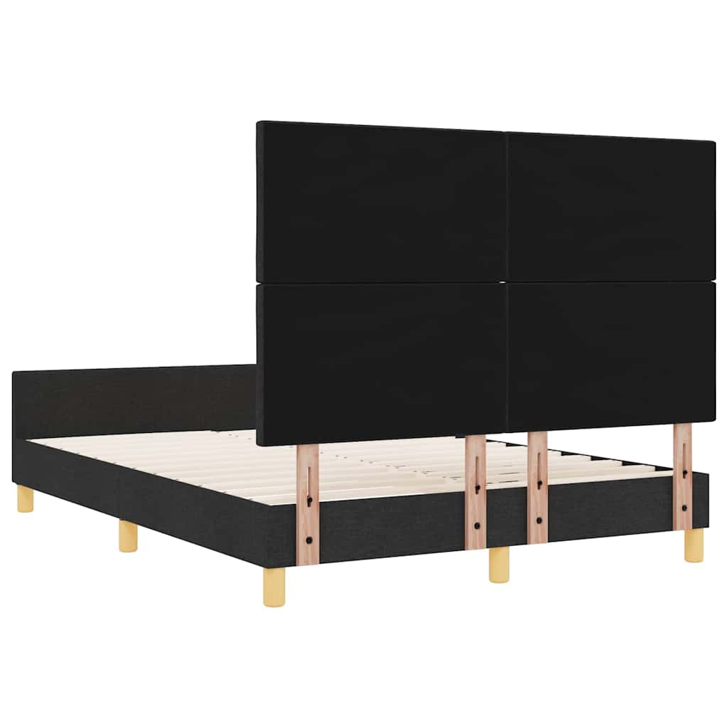 Bed Frame with Headboard Black 160 x 200 cm Fabric