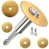1/4-Inch Hex Shank with 4pcs Titanium Coated HSS Saw Blades - High-Speed Steel Cutting Discs for Drills and Rotary Tools, Ideal for Wood and Metal