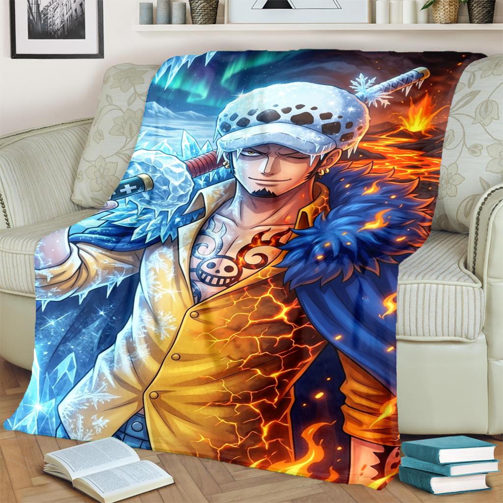 "ONE PIECE" Printed Warm Flannel Blanket for Bedrooms, Sofas, Beds, Chairs, Picnics, Travel and Home