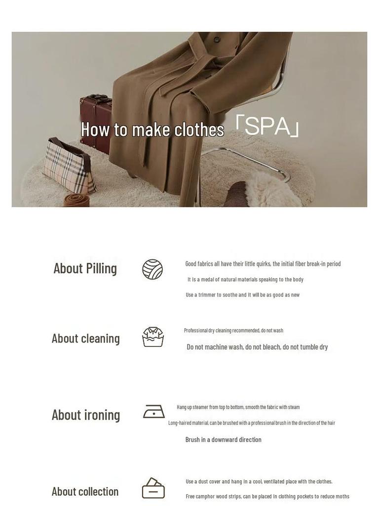 Sancai 2025 Winter Two-Way Wear Hooded Loose Long Double-Faced Wool Coat