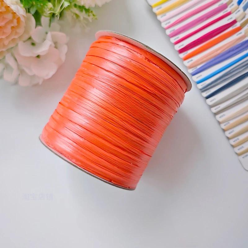 600M Raffia Strohgarn Häkelgarn für DIY Stricken Sommerstrohhut Handtaschen Kissen Handgeflochtenes Strohgarn