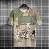 Summer Fun Cat 3D Printed T-shirt Fashion Men's Short Sleeve Trendy Top Hip Hop Harajuku Loose Round Neck Clothing