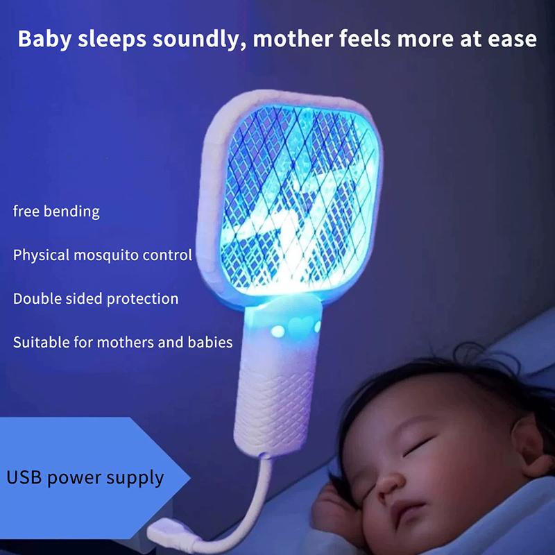 Pest Control Usb Mosquito Swatter Trap Electric Shock Mini Fly Bug Zapper Uv Light Portable Insect Racket Bedroom