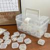Mini Plastic Storage Box Square Transparent Flip Portable Pill Container Jewelry Holder Earrings Small Packaging Display Case