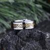 Fashion 8mm Men Copper Color Stainless Steel Celtic Dragon Rings Black Carbon Fiber Rings For Men Wedding Band Jewelry