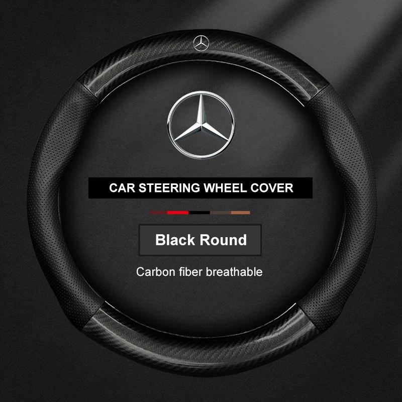 

Car Steering Wheel Cover For Mercedes Benz A B C E S Class AMG GLA GLB GLC GLE CLA CLS SLC GLS GLK SLK Vito ML Pilot A45 C43 C63