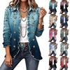 Damenmode Langarm Rüschen Knopfleiste Strickjacke Oberteil Jacke für den Alltag