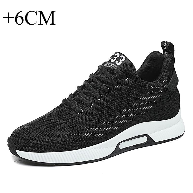 

Sneakers Men Height Increase Insoles 6Cm Elevator Shoes Chunky Taller Heel Lift Plus Size 37-44 44