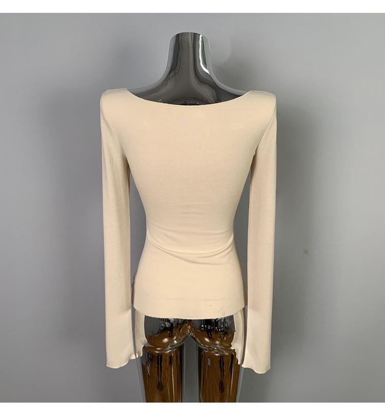 Korean Dongdaemun Sheer Slim-Fit Long Sleeve Base Layer Top for Women