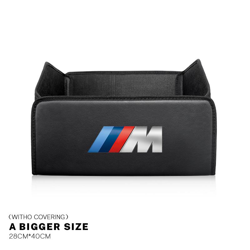 CDKO4 Leather Car Trunk Collapsible Organizer Foldable Storage Box For BMW X1 X2 X3 X5 X4 X6 X7 G30 G20 G32 G11 G12 F40 F30 Stickers