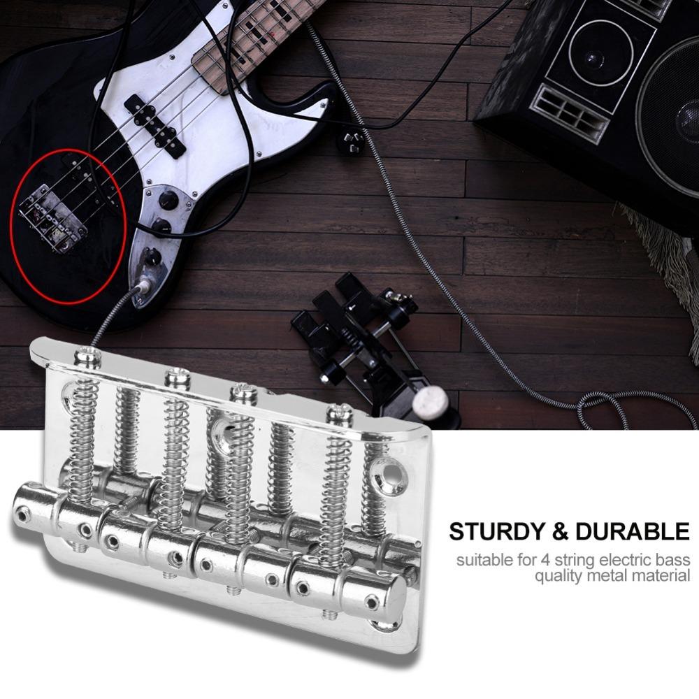 Silver/Black Electric Bass Bridge 80mm Width Bass Bridge Replacement  Bass Guitar Replacement серебряный